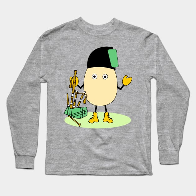 Bagpipe Egghead Long Sleeve T-Shirt by Barthol Graphics